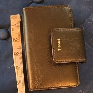 Fossil Black Leather Phone Case